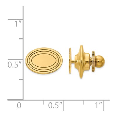 14K Yellow Gold Oval Line Design Men's Tie Tac – view 4
