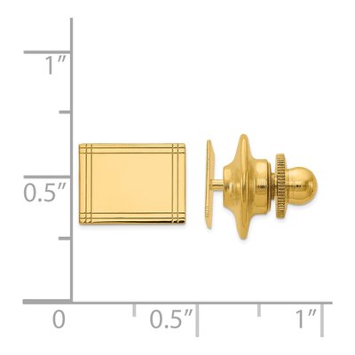 14K Yellow Gold Men's Rectangular Tie Tac – view 4