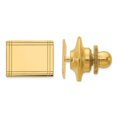 14K Yellow Gold Men's Rectangular Tie Tac