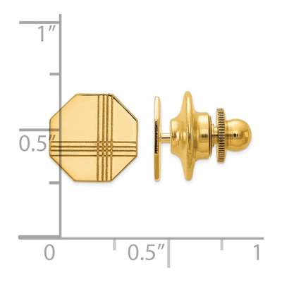 14K Yellow Gold Octagon Tie Tac for Men – view 4