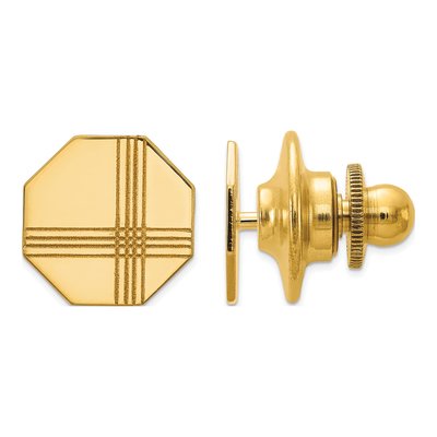 14K Yellow Gold Octagon Tie Tac for Men