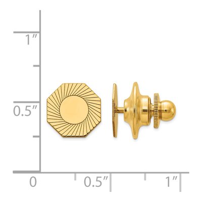 14K Yellow Gold Men's Octagon Grooved Tie Tac – view 4