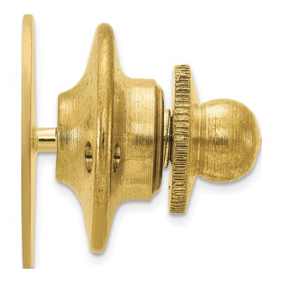 14K Yellow Gold Men's Textured Circular Tie Tack – view 3