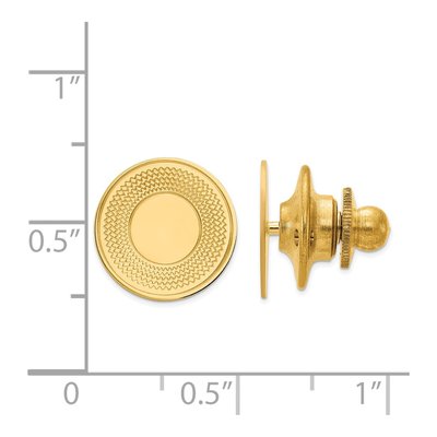 14K Yellow Gold Men's Textured Circular Tie Tack – view 4
