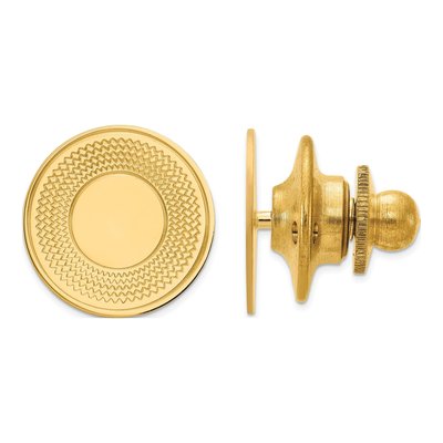 14K Yellow Gold Men's Textured Circular Tie Tack