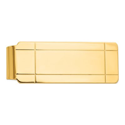 14K Gold Men's Grooved Money Clip