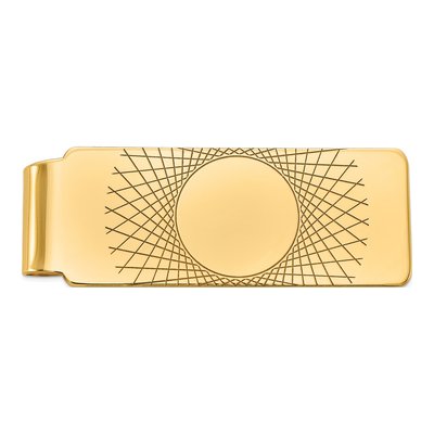 14K Yellow Gold Men's Geometric Money Clip