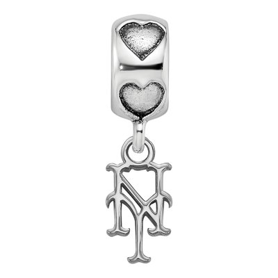 New York Mets Sterling Silver NY Heart Bead – view 4