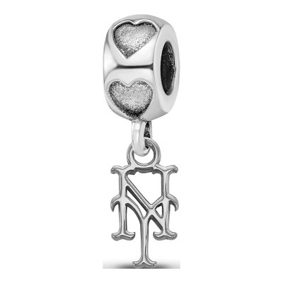 New York Mets Sterling Silver NY Heart Bead