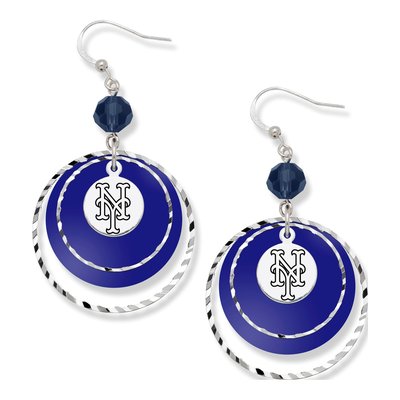 New York Mets Brass Game Day Earrings