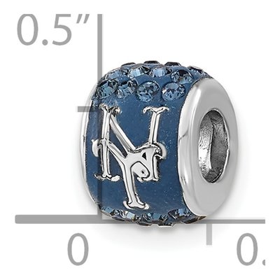 New York Mets Sterling Silver NY Blue Crystal Bead – view 4