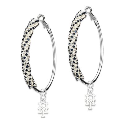New York Mets Brass Crystal Earrings