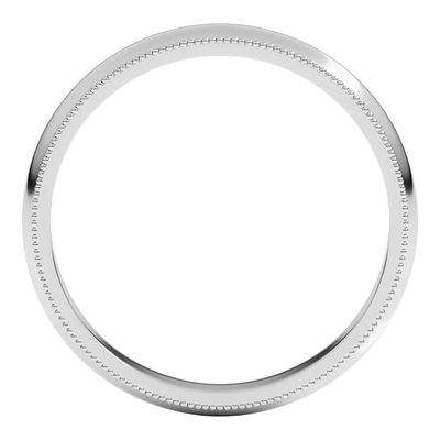 Continuum Sterling Silver 3mm Milgrain Half-Round Wedding Band – view 2
