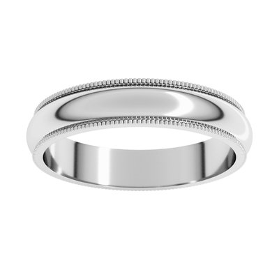 Continuum Sterling Silver 4mm Milgrain Half-Round Wedding Band – view 3