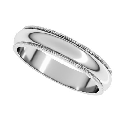 Continuum Sterling Silver 4mm Milgrain Half-Round Wedding Band – view 4