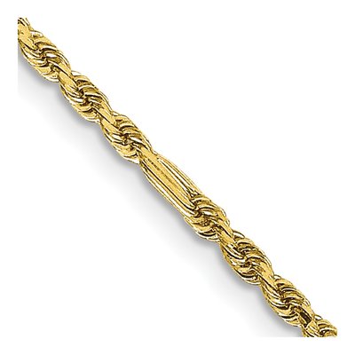 14K Yellow Gold 1.8mm Diamond-Cut Milano Rope Chain