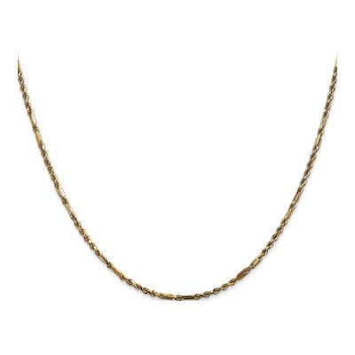 14K Yellow Gold 1.8mm Diamond-Cut Milano Rope Chain – view 3