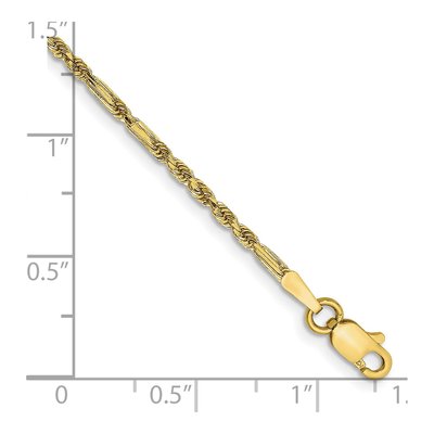 14K Yellow Gold 1.8mm Diamond-Cut Milano Rope Chain Bracelet – view 3
