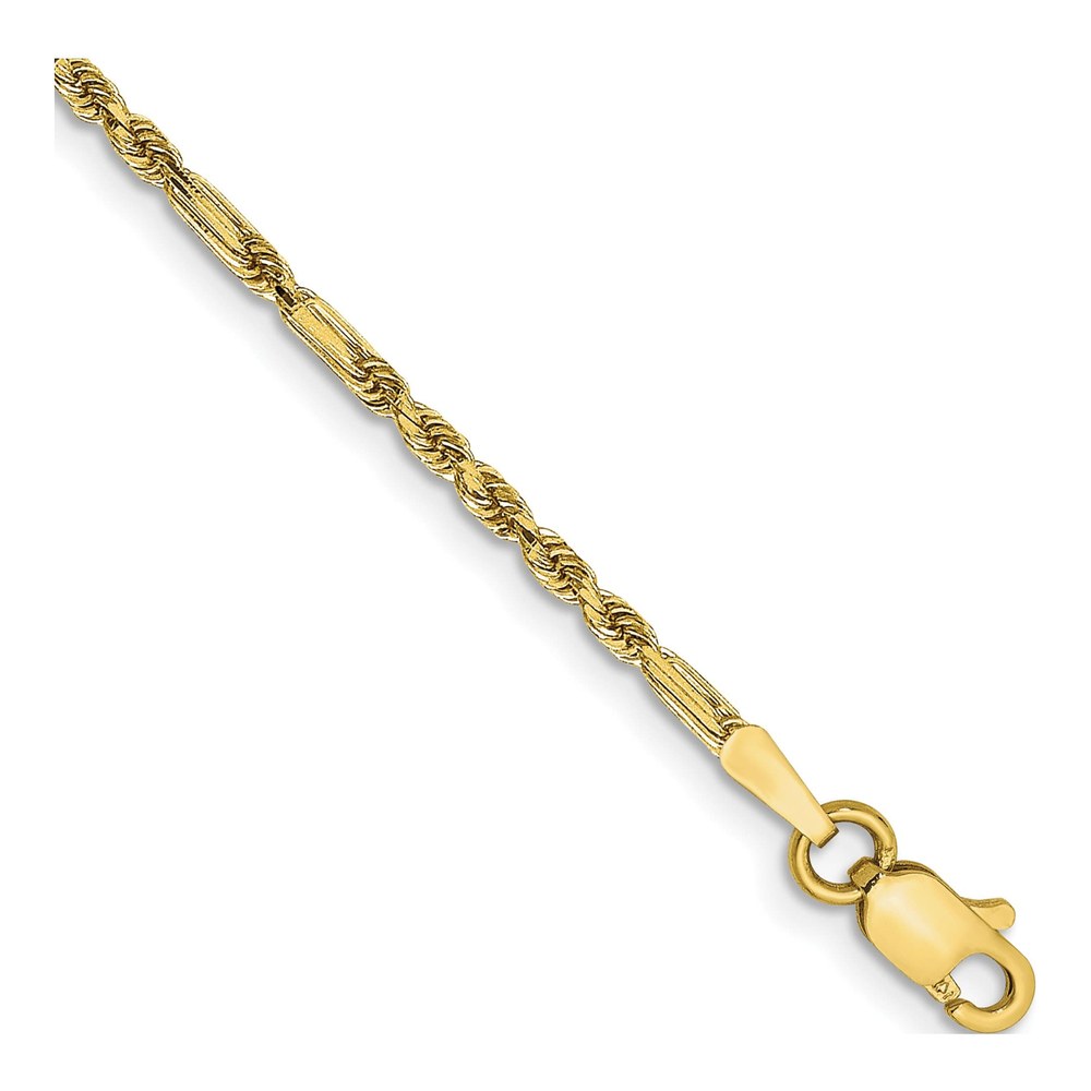 14K Yellow Gold 7in Diamond-Cut Milano Rope Chain