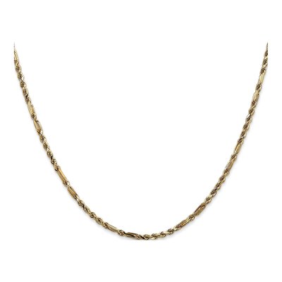 14K Yellow Gold 2.25mm Diamond-Cut Milano Rope Chain – view 3