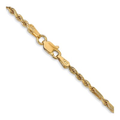 14K Yellow Gold 2.25mm Diamond-Cut Milano Rope Chain – view 4