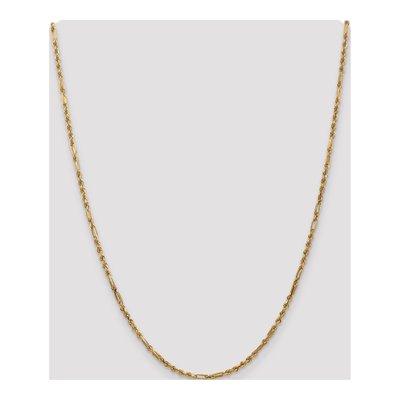 14K Yellow Gold 2.5mm Diamond-Cut Milano Rope Chain – view 5