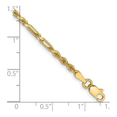 14K Yellow Gold 2.5mm Diamond-Cut Milano Rope Chain Bracelet – view 3