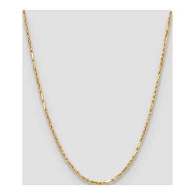 14K Yellow Gold 2.75mm Diamond-Cut Milano Rope Chain – view 5