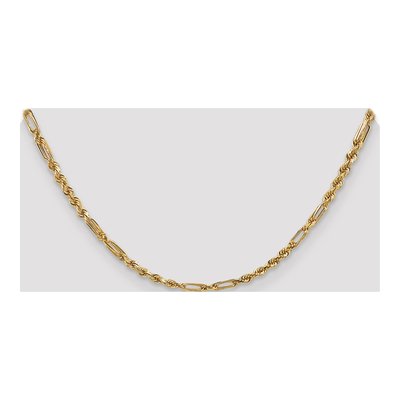 14K Yellow Gold 3mm Diamond-Cut Milano Rope Chain – view 5