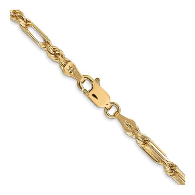 14K Yellow Gold 3mm Diamond-Cut Milano Rope Chain – view 4