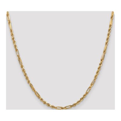 14K Yellow Gold 3mm Diamond-Cut Milano Rope Chain – view 5