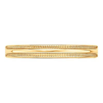 14K Yellow Gold 3mm Domed Milgrain Wedding Band – view 4