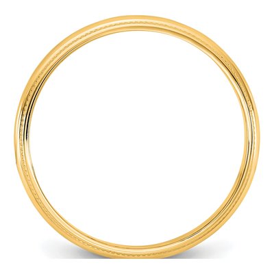 14K Yellow Gold 3.5mm Milgrain Half Round Wedding Band – view 2