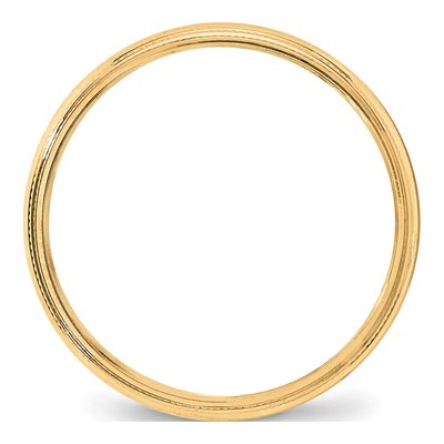 14K Yellow Gold 4mm Domed Milgrain Wedding Band – view 3