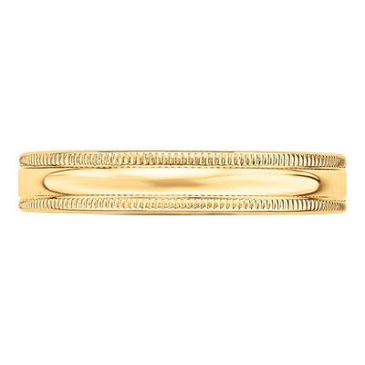 14K Yellow Gold 4mm Domed Milgrain Wedding Band – view 4