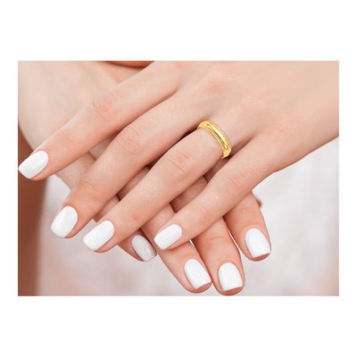 14K Yellow Gold 4.5mm Domed Milgrain Wedding Band – view 4