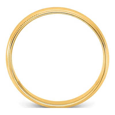 14K Yellow Gold 4.5mm Milgrain Half Round Wedding Band – view 2