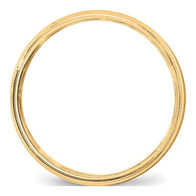 14K Yellow Gold 5mm Domed Milgrain Wedding Band – view 3