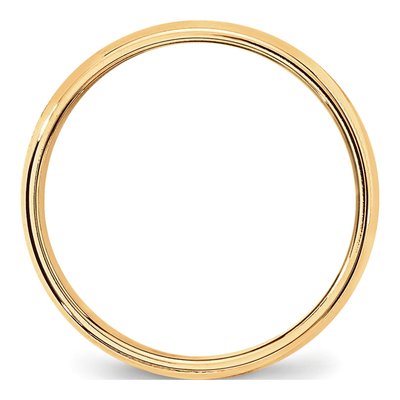 14K Yellow Gold 6mm Domed Milgrain Wedding Band – view 3
