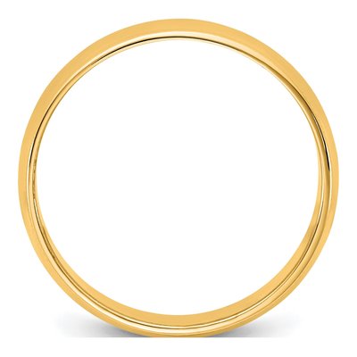 14K Yellow Gold 6.5mm Milgrain Half Round Wedding Band – view 2