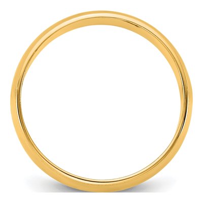 14K Yellow Gold 7mm Milgrain Half Round Wedding Band – view 2