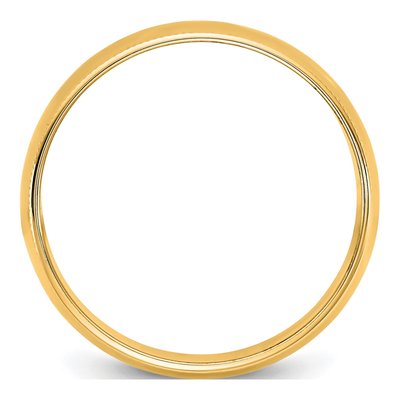 14K Yellow Gold 8mm Domed Milgrain Wedding Band – view 2