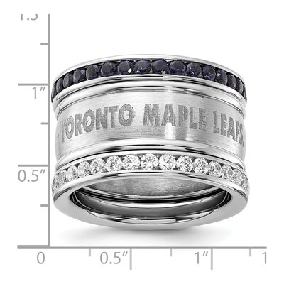 Toronto Maple Leafs Crystal Triple Ring Set – view 5