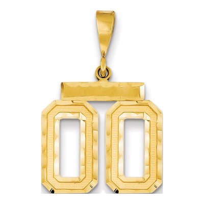 14K Yellow Gold Number 00 Charm