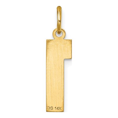 14K Yellow Gold Diamond-Cut Number 1 Charm – view 4