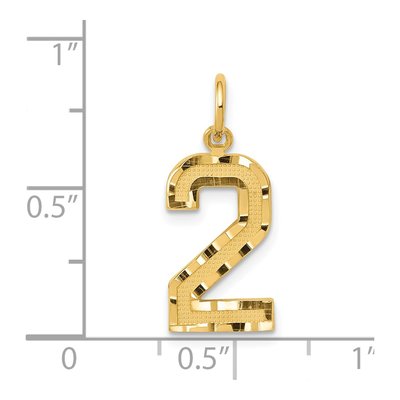 14K Yellow Gold Number 2 Charm – view 5