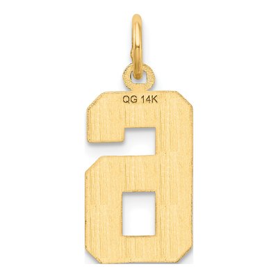 14K Yellow Gold Number 6 Charm – view 4