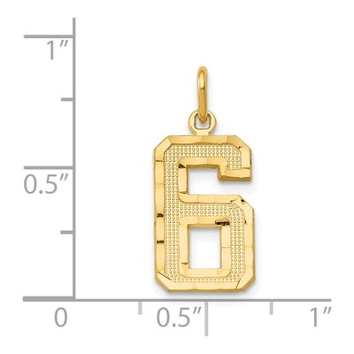 14K Yellow Gold Number 6 Charm – view 5