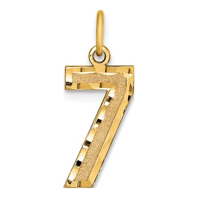 14K Yellow Gold Number 7 Charm