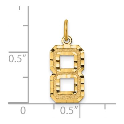 14K Yellow Gold Number 8 Charm – view 5